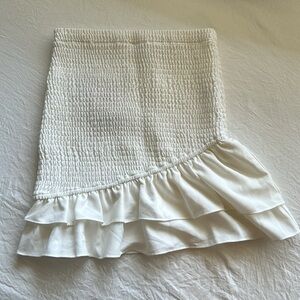 WHITE BENITA RUFFLE SKIRT